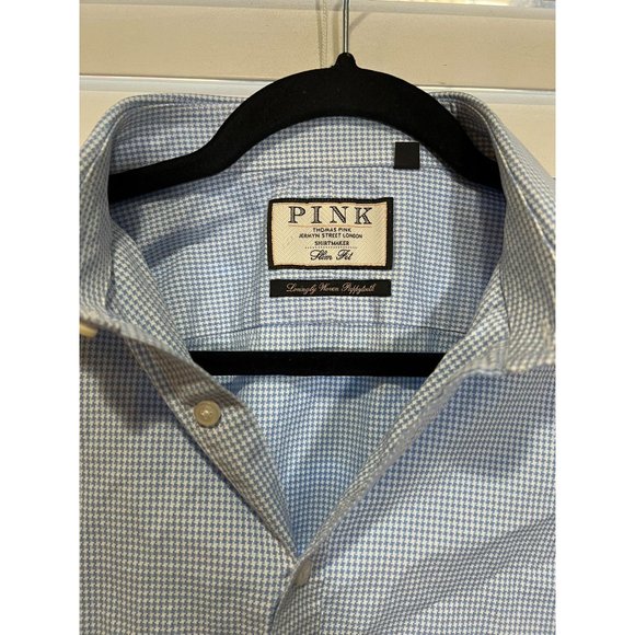 Thomas Pink Long Sleeve‎ Button Up Shirt - Size 16.5 - Picture 2 of 4